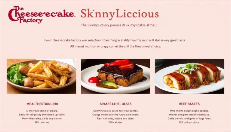 Cheesecake Factory SkinnyLicious Menu with Prices