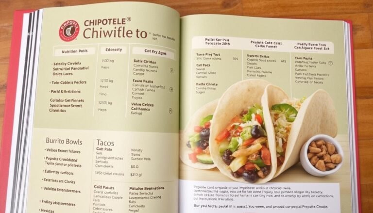 chipotle mexican grill menu nutrition